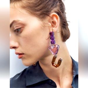 ZARA “I LOVE YOU “ EARRINGS Bloggers Favorite NWT